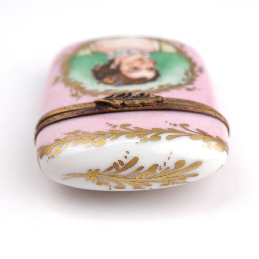 Limoges France Peint Main Lady Portrait Artist Signed Trinket Box RARE - Picture 10 of 16